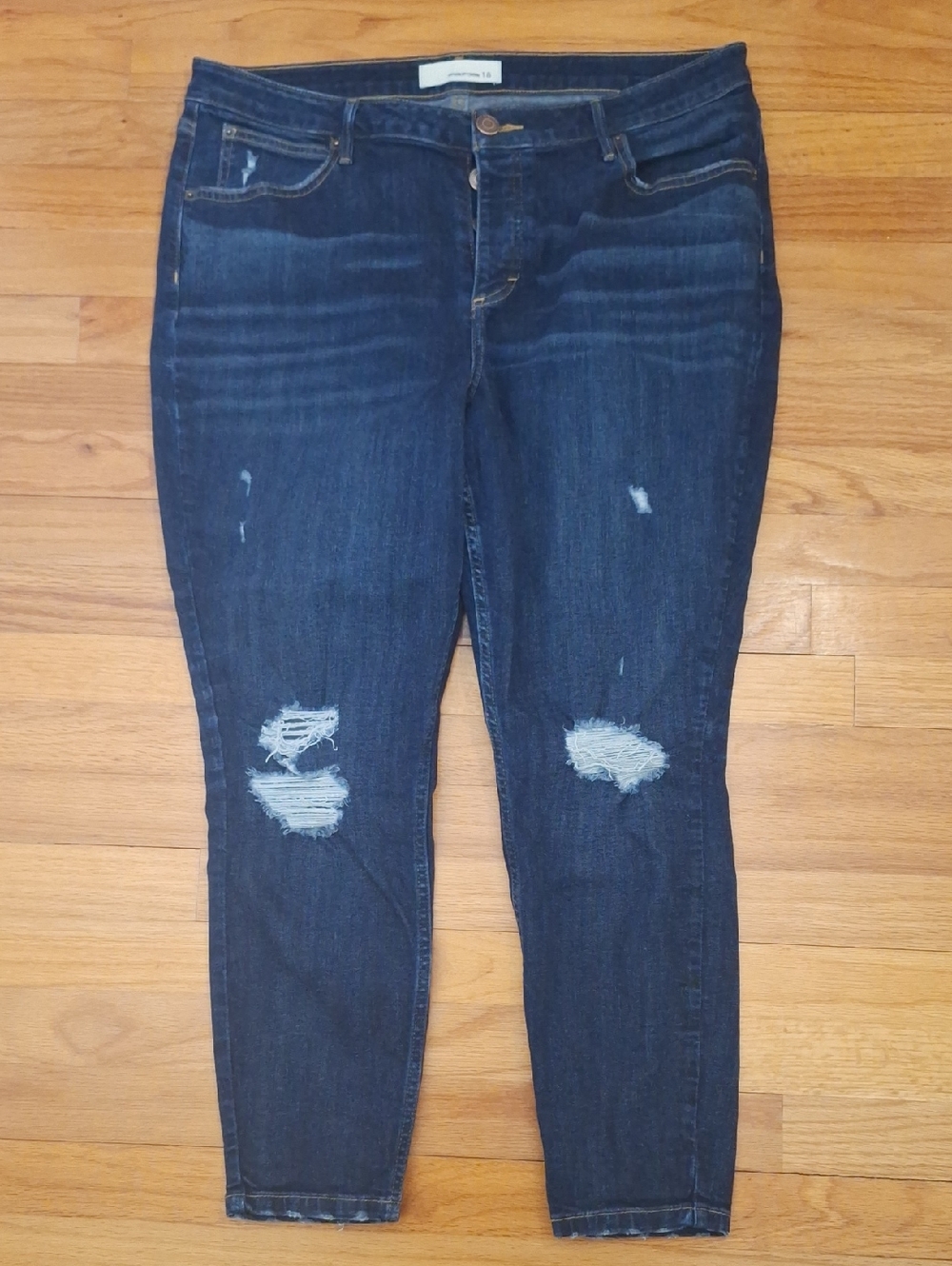 Maurices Women’s Jeans Dark Distressed Jeans Plus Curvy